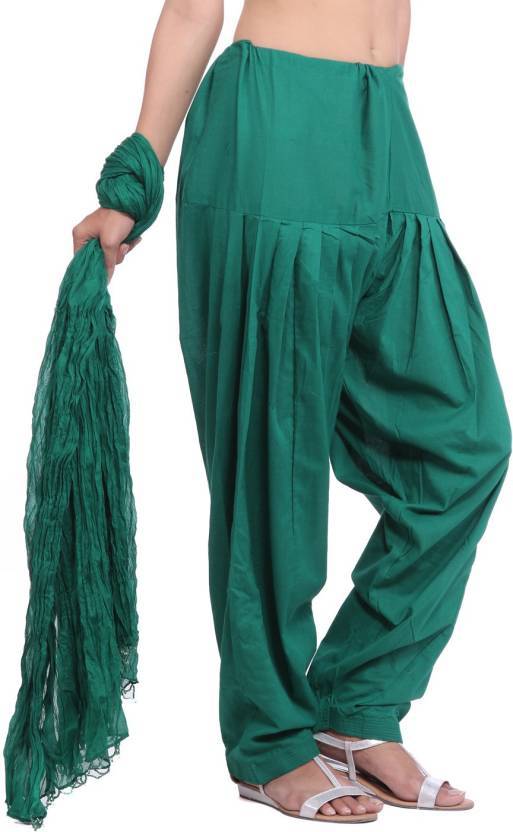 Cotton Full Patiala Green Salwar Dupatta Bust Size: 26-52 Inch (In)