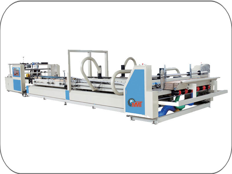 Blue And Black Semi Automatic Folder Gluer Machine
