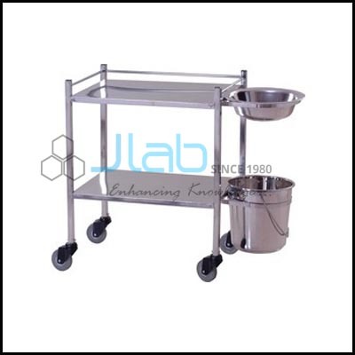 Dressing Trolley - Stainless Steel, 600x475x850mm & 750x600x850mm | Durable Anti-Corrosive, Two Shelves, Easy Mobility with Swivel Castors