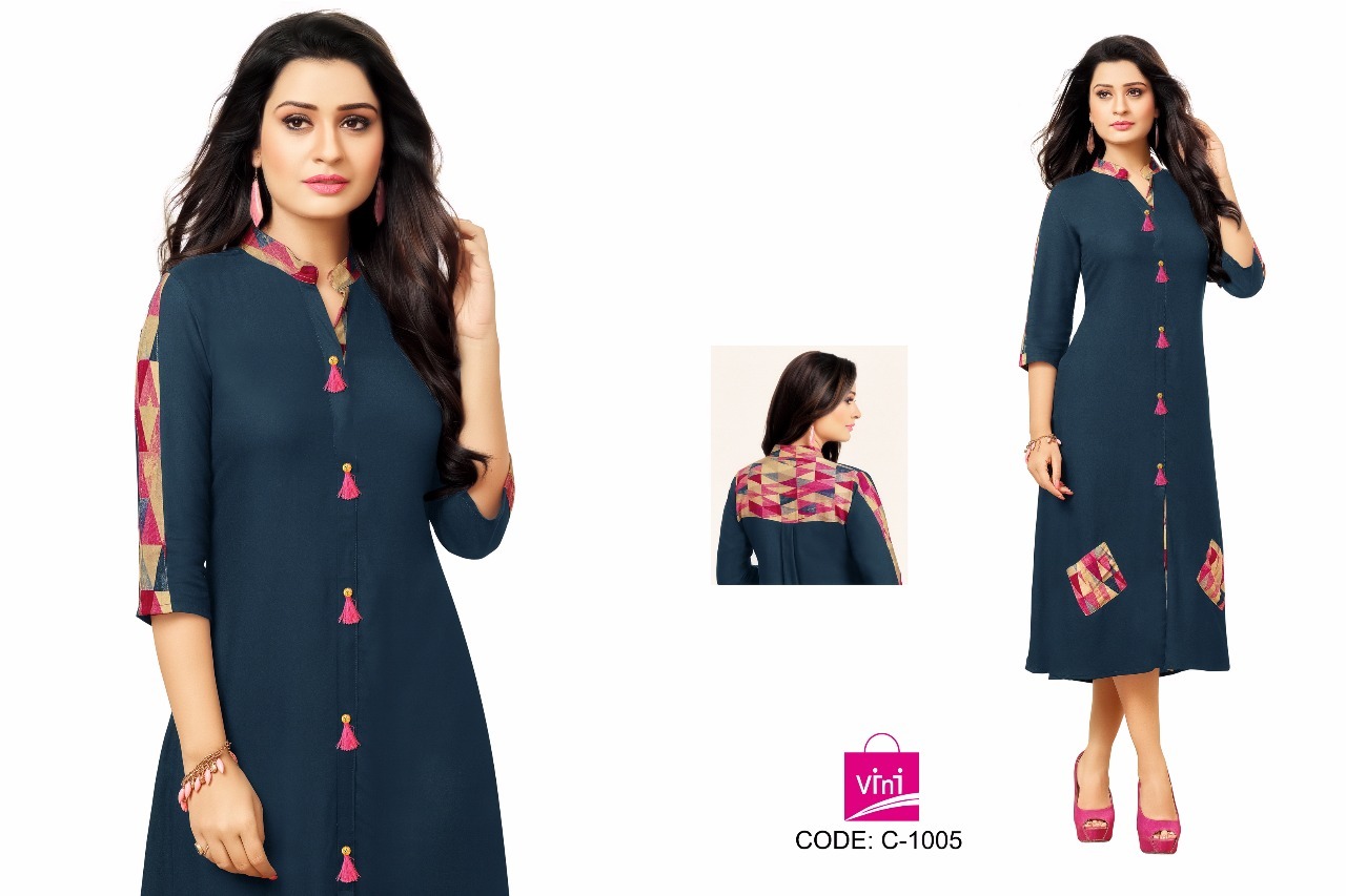Classic Printed Kurti - Rayon Fabric, Sizes L Xl, Brown Beige | Stylish Design, Comfortable Fit, Knee-length, Three-quarter Sleeve, Printed Style