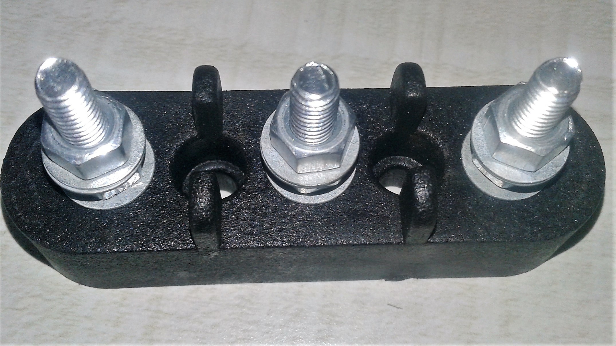 Terminal Block - High-resistivity Insulator, 220-2400 Rated Voltage, Black Color, 10-500 Weight | Industrial Busbar Support