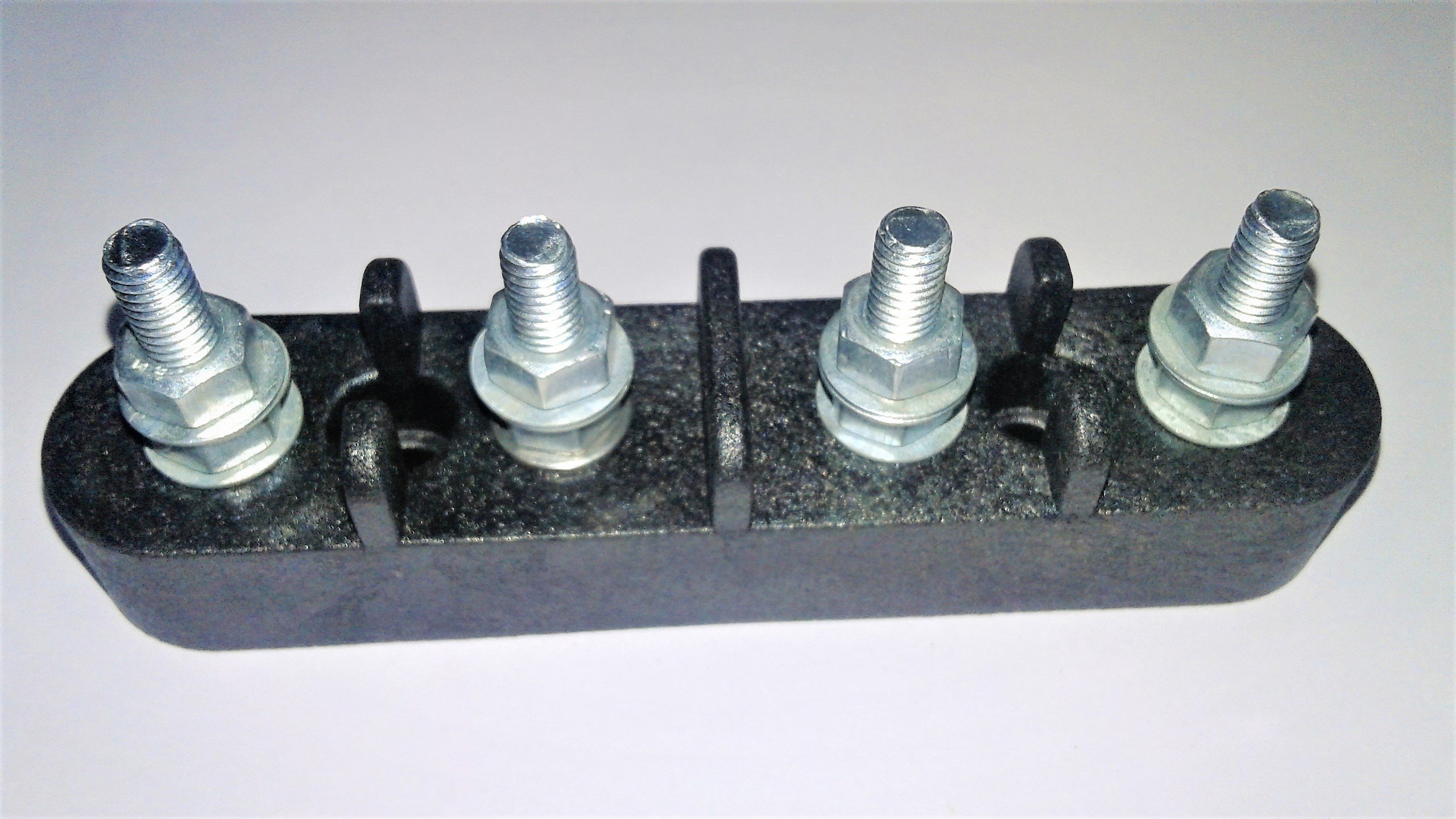 Terminal Block - High-resistivity Insulator, 220-2400 Rated Voltage, Black Color, 10-500 Weight | Industrial Busbar Support