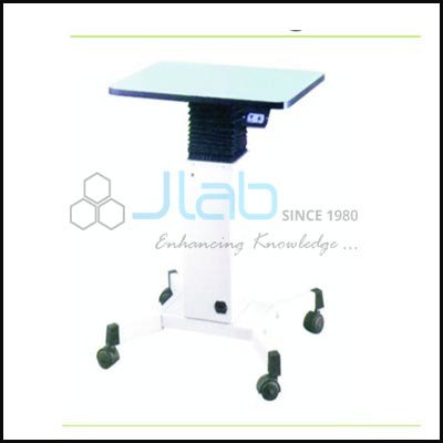 Medical Equipment Stand - Wooden Top 570x400x24mm, Adjustable Height 675-875mm | Mobile, Sturdy, Feather Touch Control
