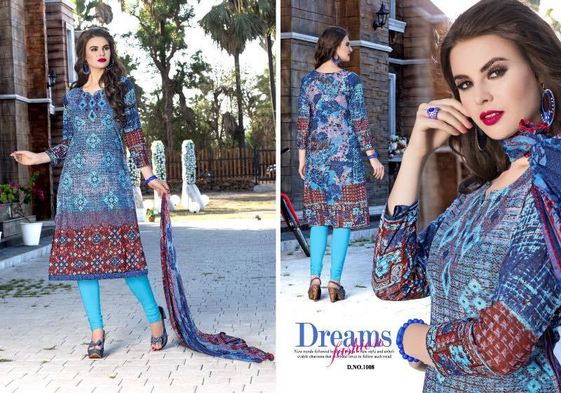 Cambric Cotton Unstitched Dress Materials