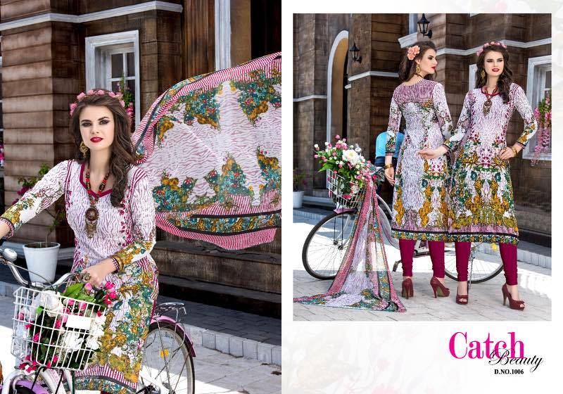 Cambric Cotton Unstitched Dress Materials