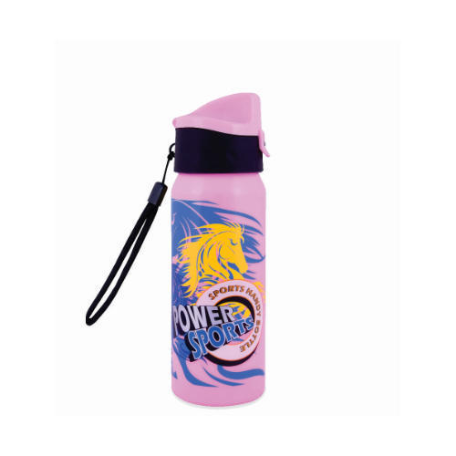 Water Bottle - Plastic, 5-20 Inch Size | Fixed Strap, 100-1000 Ml Capacity, Round Shape