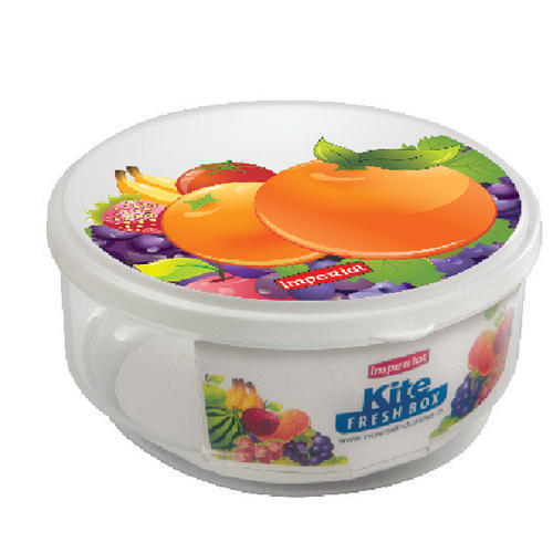 Printed Container - Polypropylene, Set Of 5 Sizes, White Round Food Storage | Versatile Kite Fresh Boxes For Meal Prep