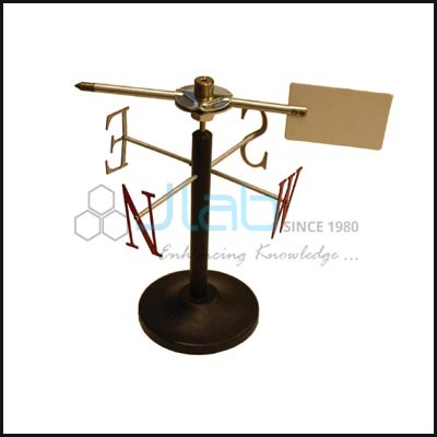 Wind Vane - Brass, 150mm, Black | Wind Direction Indication, +/- 5° Accuracy, Base Mount for Weather Forecasting & Educational Use
