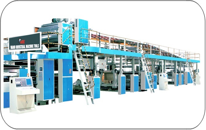 Fully Automatic Corrugated Paper Board Production Line - 3/5 Ply Capacity, 1450x2450x1200 Mm | Blue Finish, High-speed Corrugation, Electric-powered