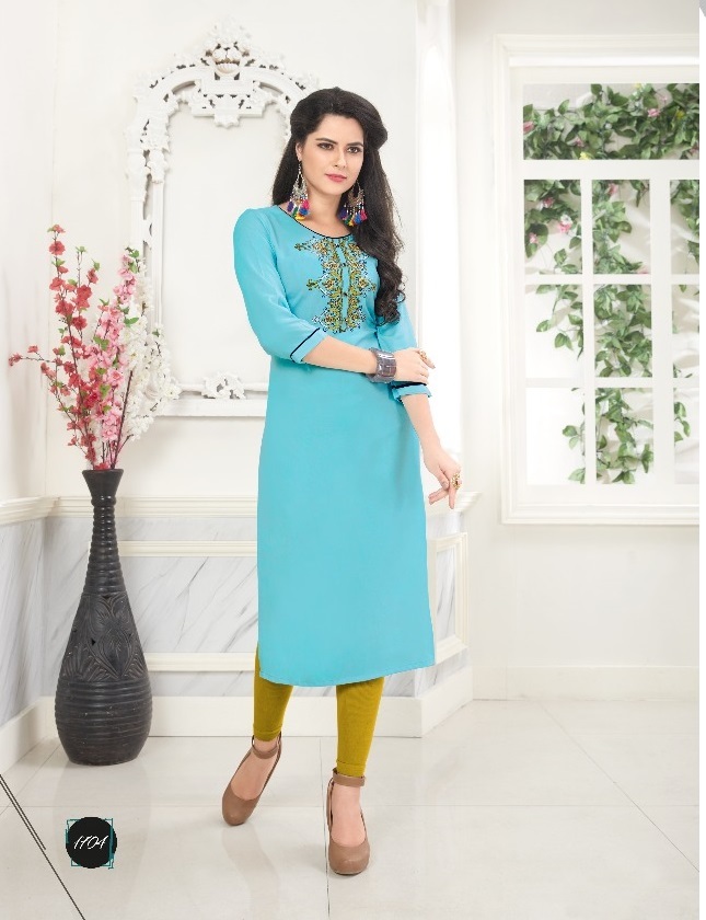Rayon Embroidered Kurti