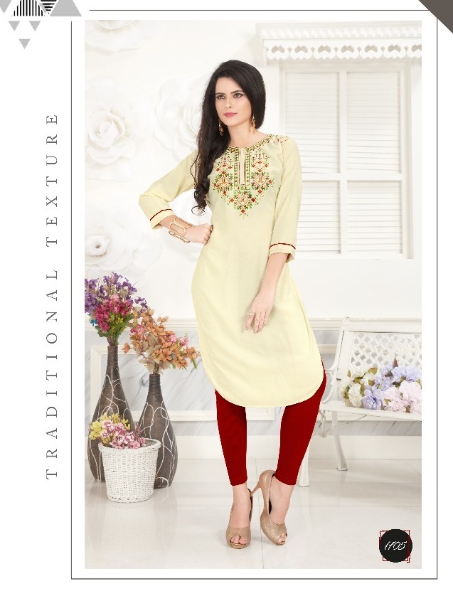 Rayon Embroidered Kurti