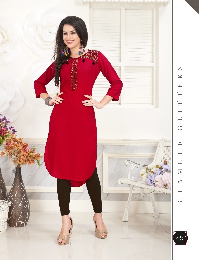 Rayon Embroidered Kurti