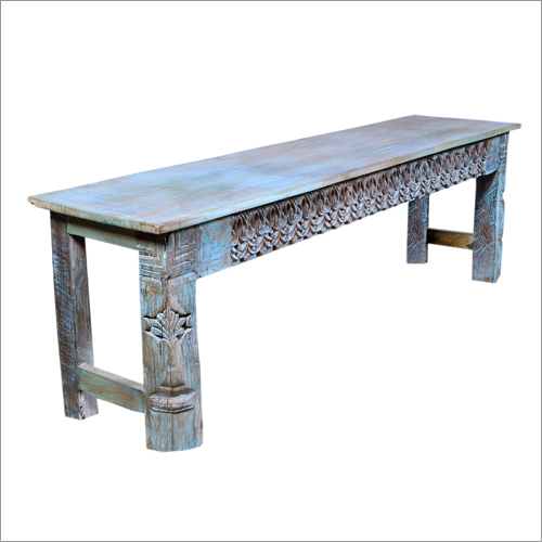 Solid Wood Inflatable Dining Bench - Handmade Leatherette Finish, Easy Foldable Design | French Style Indoor Furniture, Durable Iron Frame, Polished Weight Range 15-30 kg