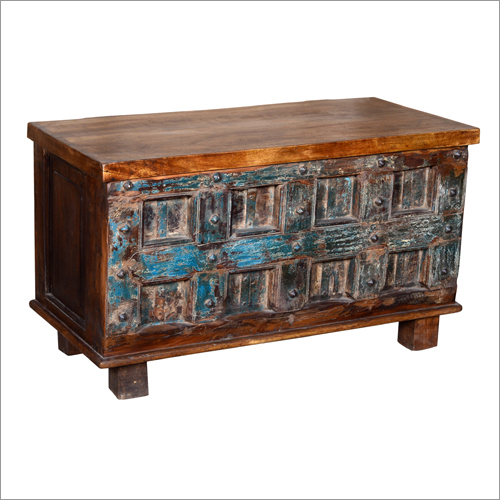 Brown Wooden Carved Trunk