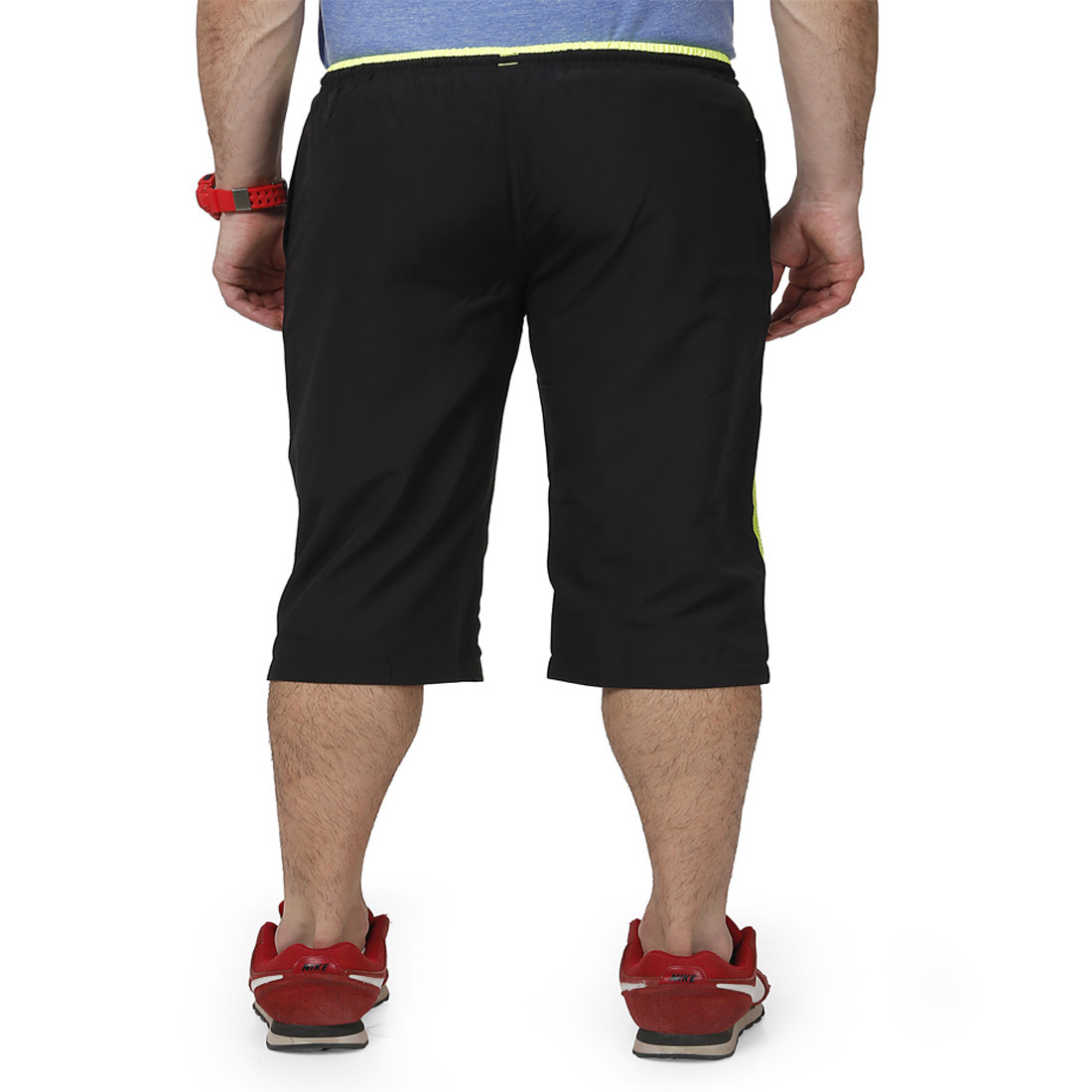 Men's Capri (Black & Green) - Polyester Material, Size: L, M, Xl, Xxl | Tear-resistant, Elegant Design, Skin-friendly, Gorgeous Pattern