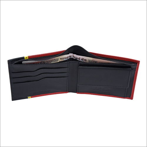 Red Three Color Mens Wallet