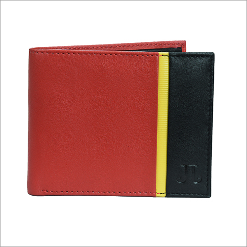 Red Three Color Mens Wallet