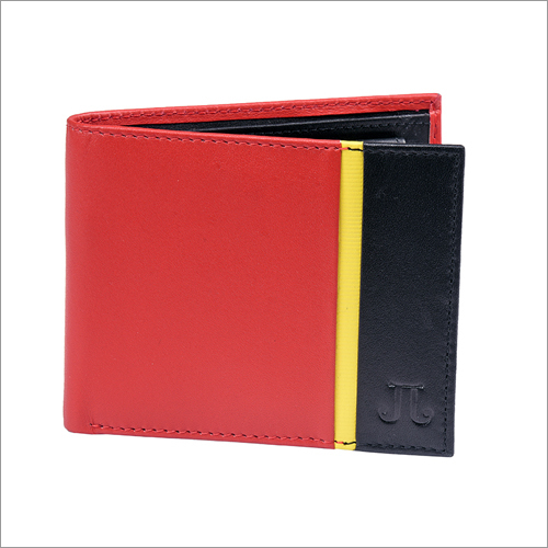 Red Three Color Mens Wallet