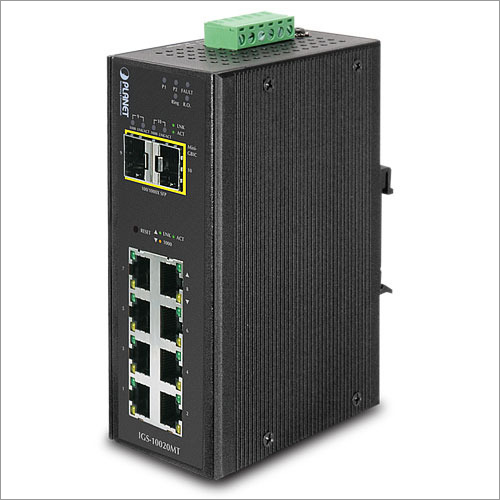 Managed Industrial Ethernet Switch - Metal Body, Black Finish | Durable Paint Coating for Reliable Performance