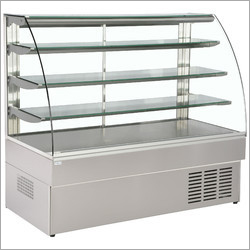 Sweet Display Counter - Stainless Steel, 1200mm x 800mm x 1100mm | Curved Toughened Glass, 3 Adjustable Shelves, Compressor Based Refrigeration, 150W Power Consumption, 220V Voltage