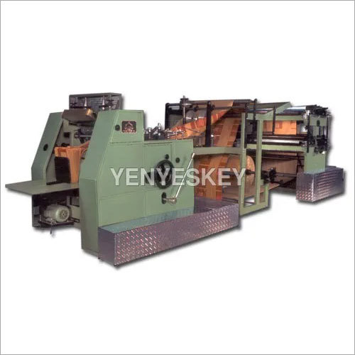 Paper Carry Bag Making Machine - Steel, 12' x 30', 3 HP, 6000 Bags/Hour | Single, Double, Tri-Colour Printing Attachment, Automatic Folding and Pasting