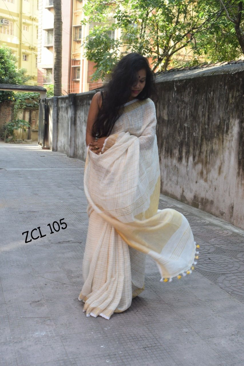 Cotton Linen Saree