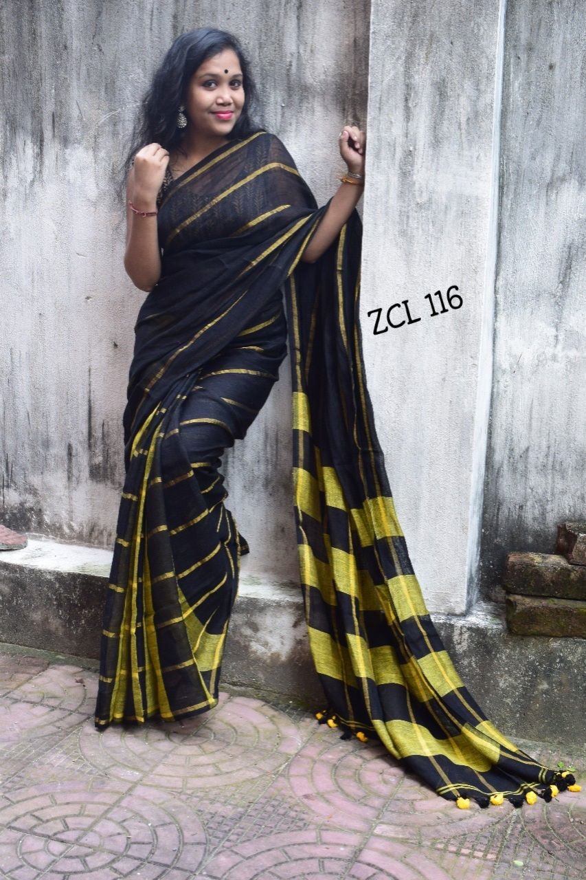 Cotton Linen Saree
