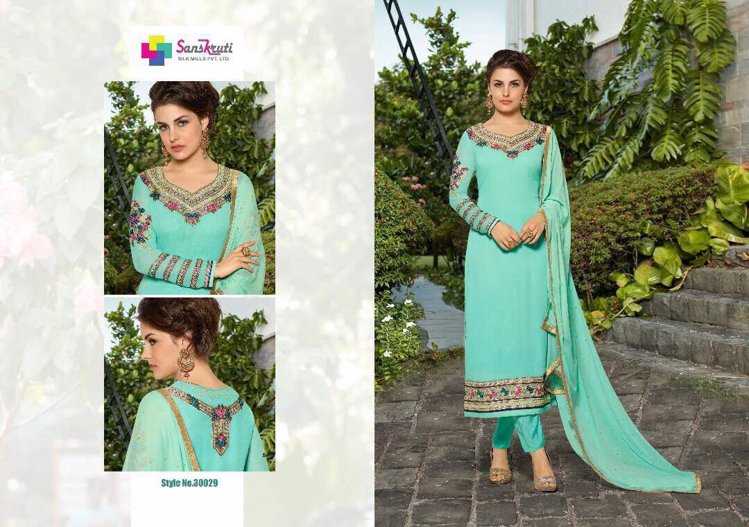 Georgette Salwar Kameez With Embroidary Work