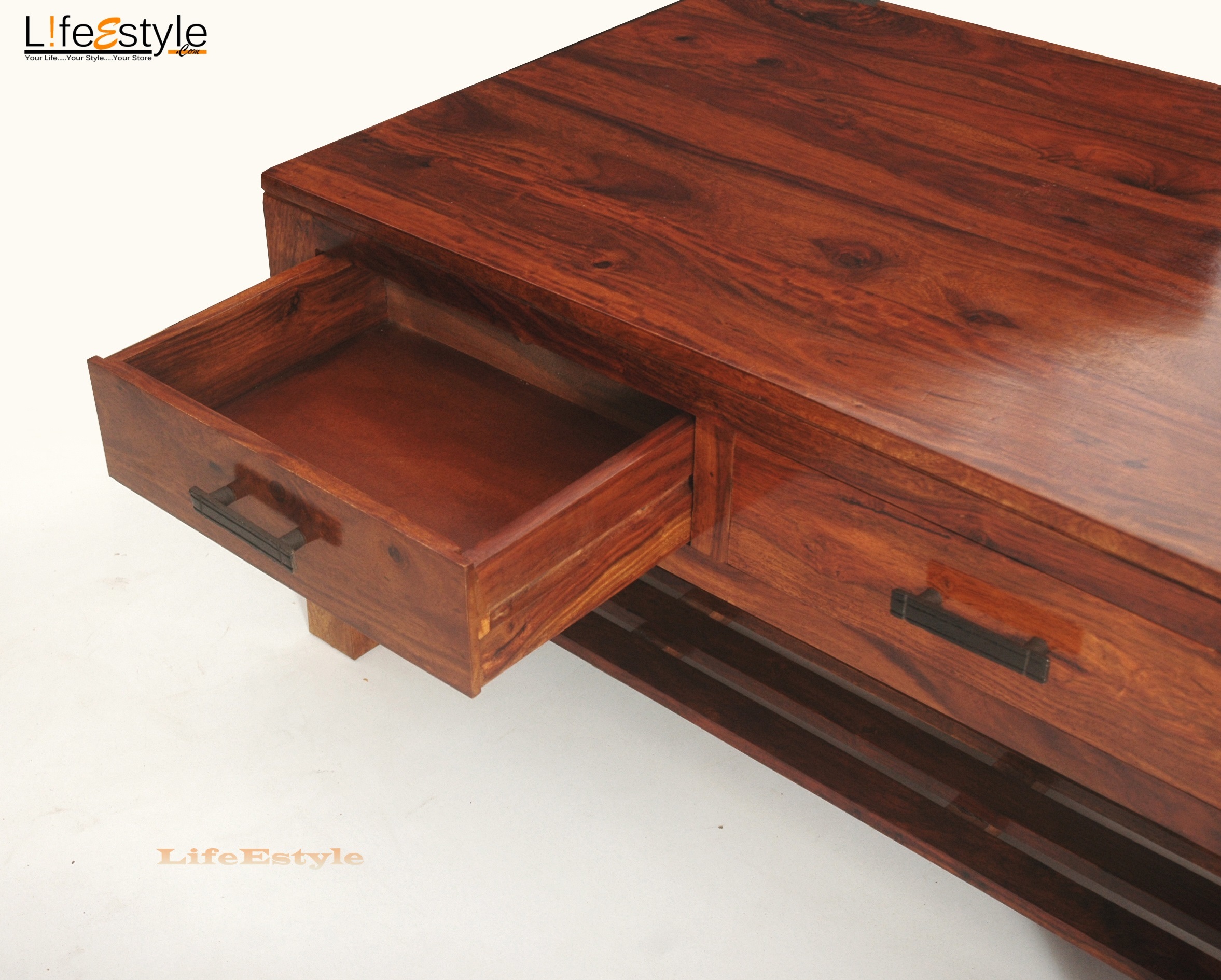 Wood Wooden Coffee Table With Drawer