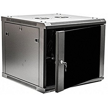 Network Server Rack - Iron, 12U, 63.5x60x54.86 cm, Black | 91 kg Load Capacity, Maximum Device Depth 52.1 cm