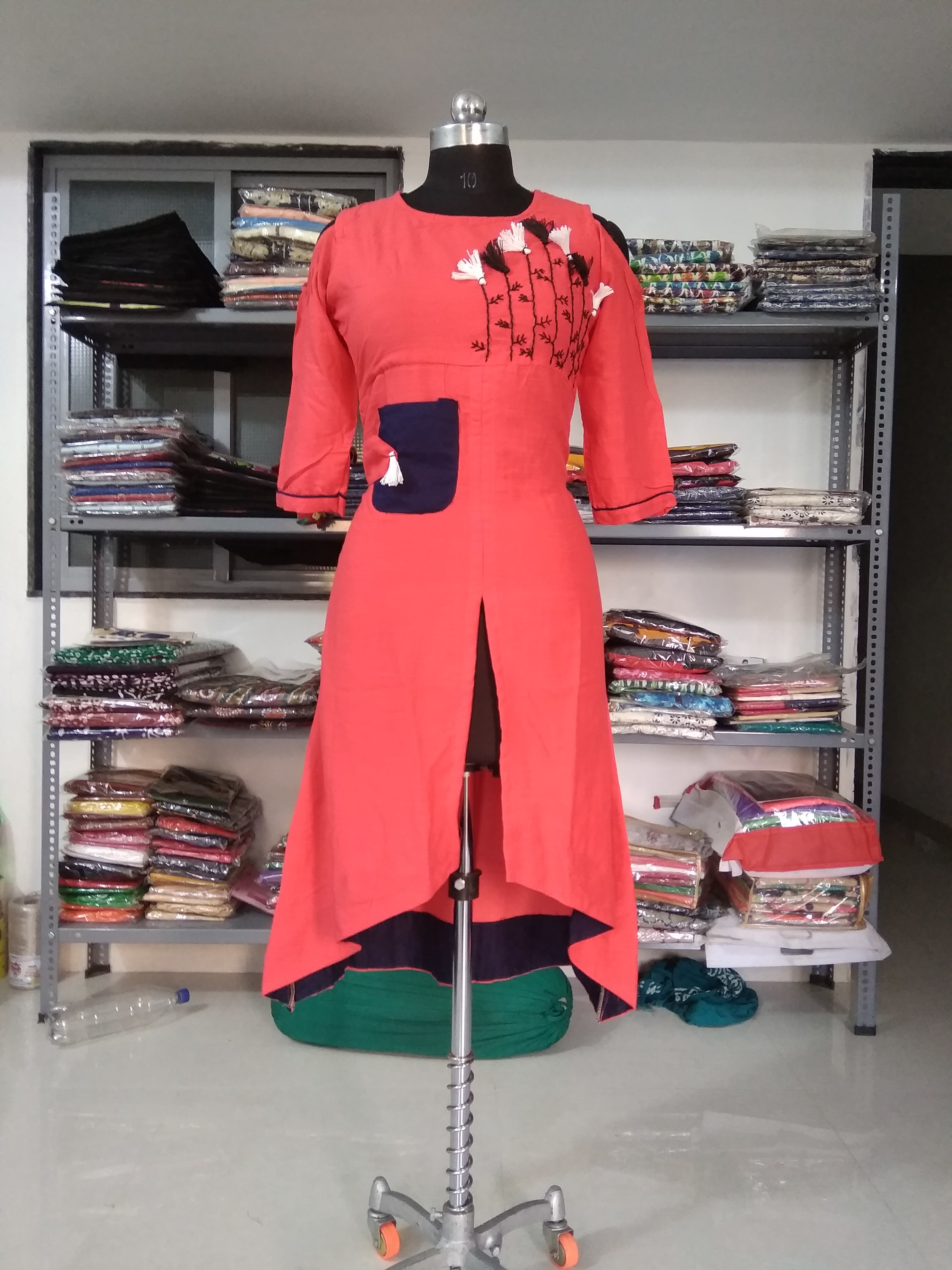 Brown Hand Work Kurtis