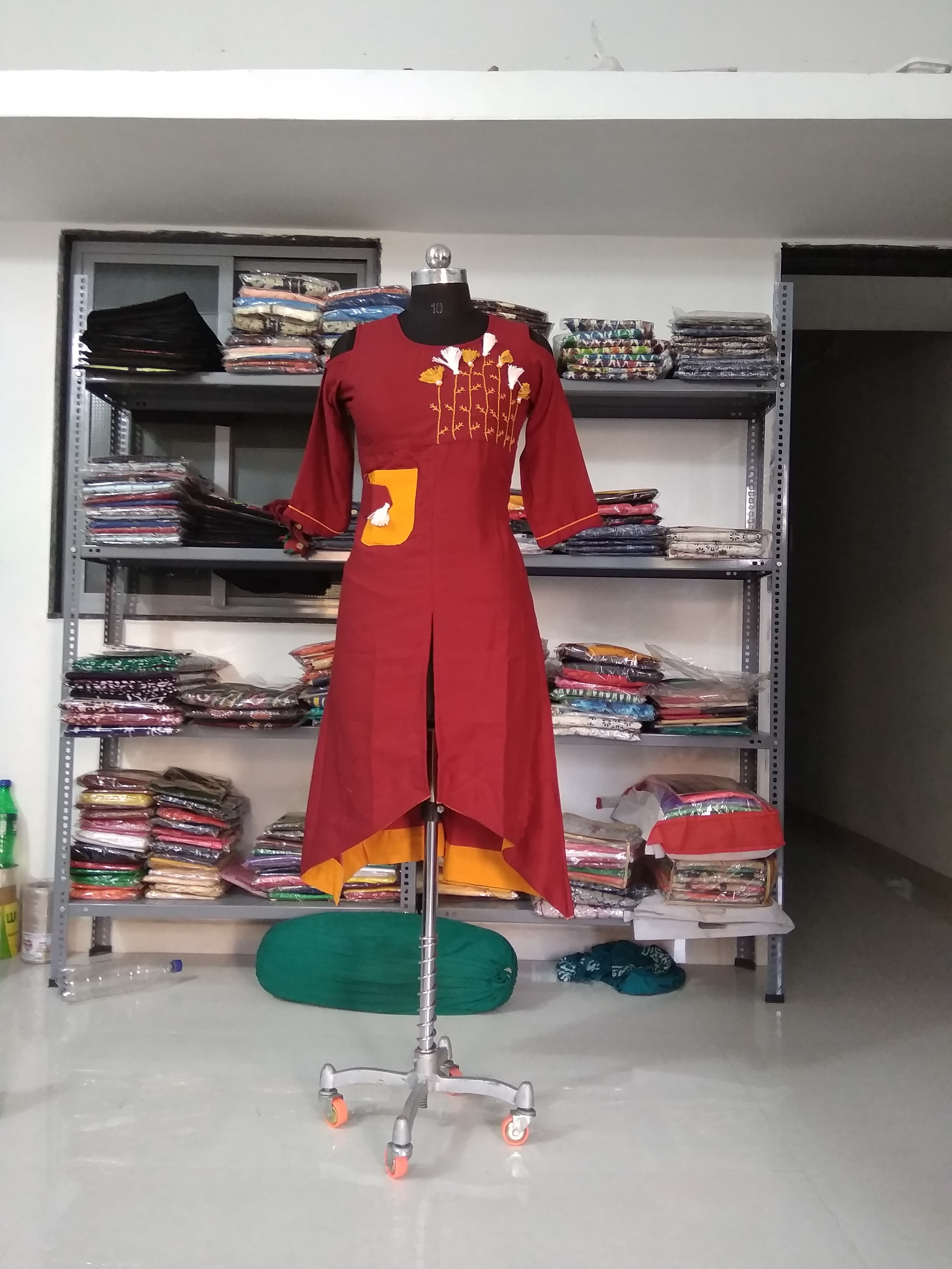 Brown Hand Work Kurtis