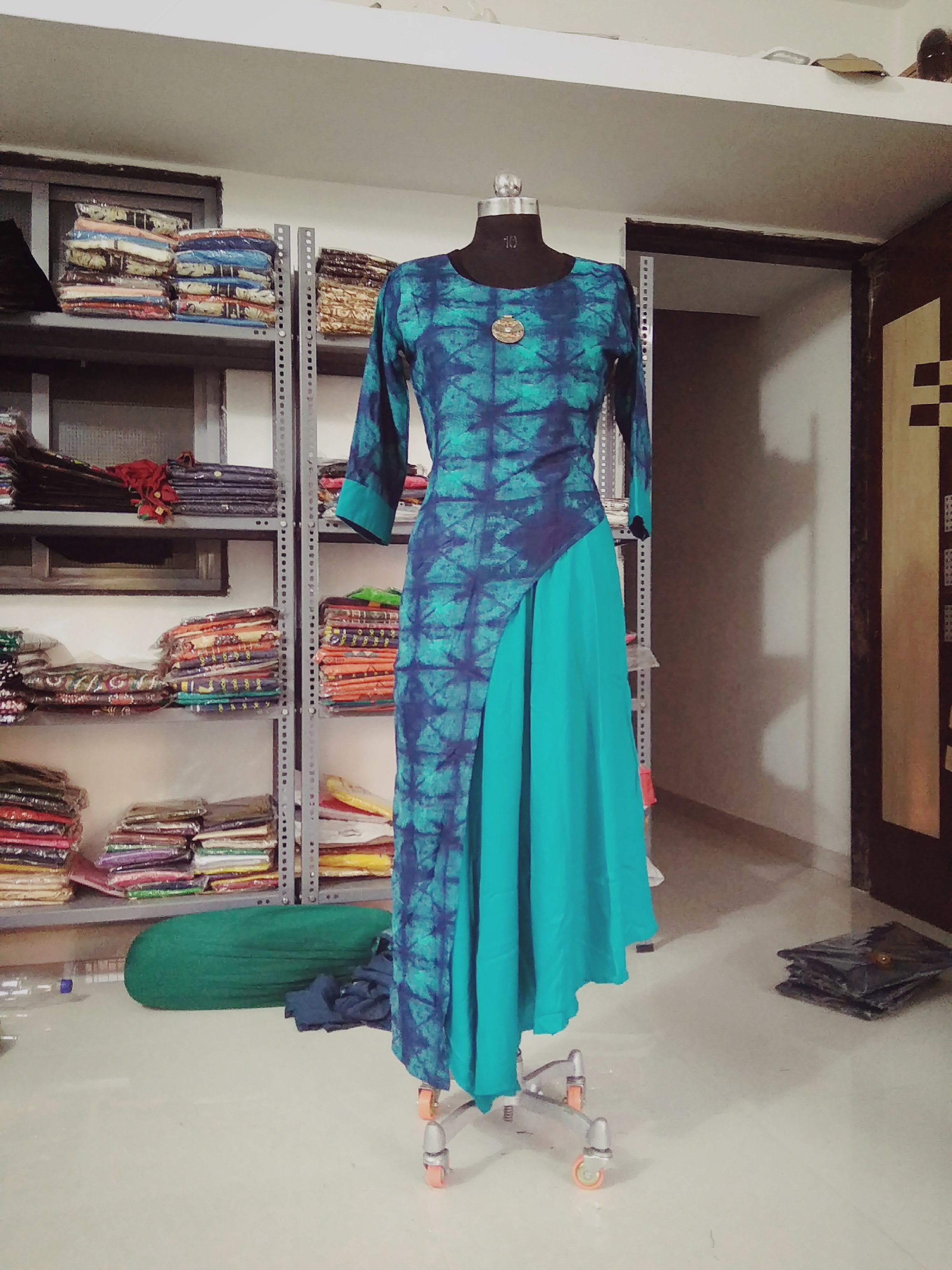 Light Blue Printed Kurtis