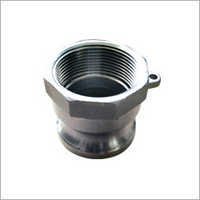 Camlock Female Adaptor Type A - Metal, 1-3 Inch Size, Silver Color | Painted Finish, Ideal for Hydraulic Pipe Applications