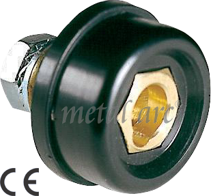 Machine Plug And Socket 200 Amps - Brass Material, 10-35 Mm2 Size, Black Rubber Jacket | Easy Installation, Cable Lug Connection, Crack Proof
