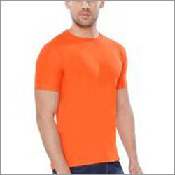 Orange Plain Round Neck T-shirt