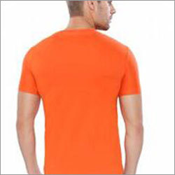 Orange Plain Round Neck T-shirt