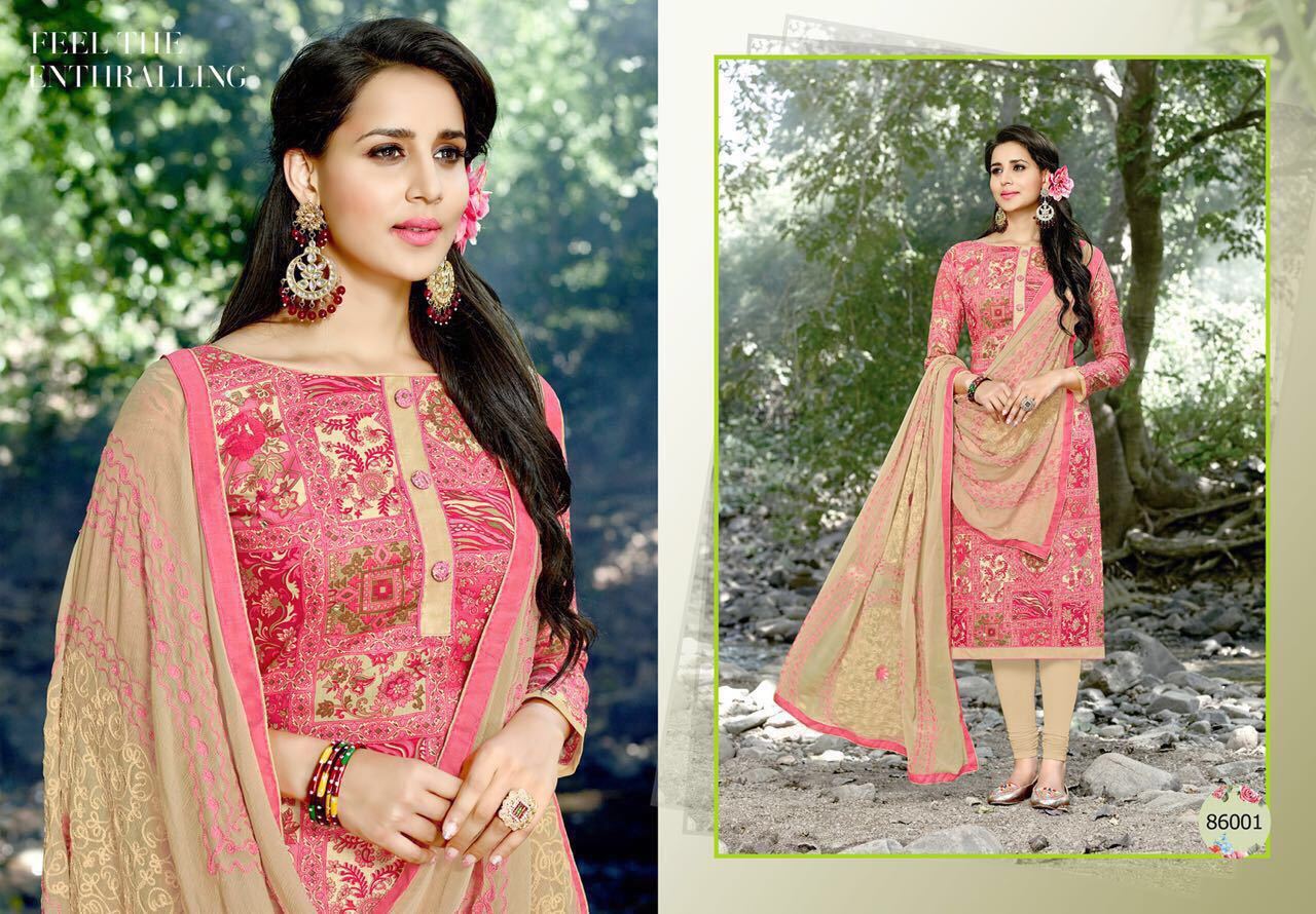 Satin Printed Unstitched Dress Materials