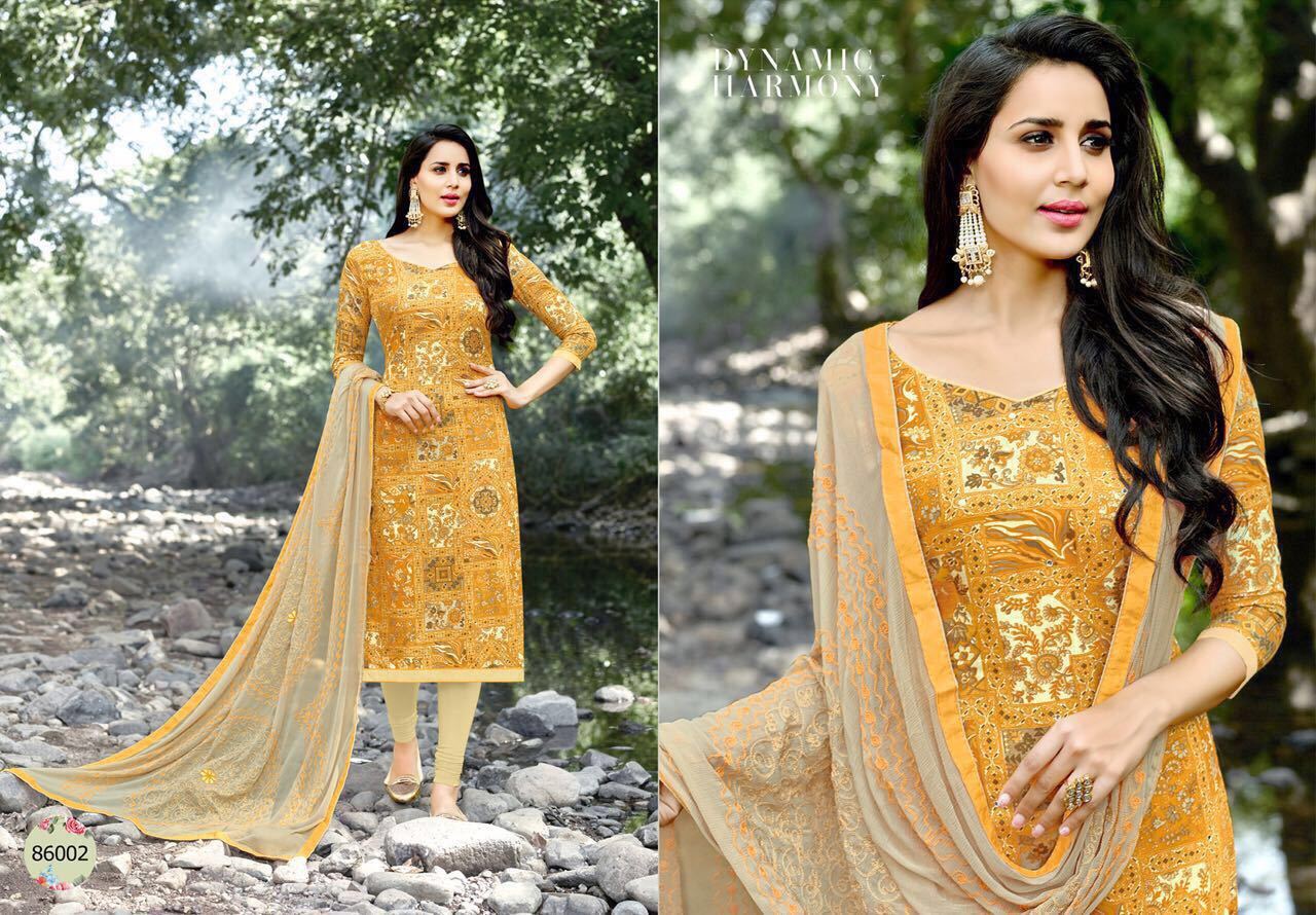 Satin Printed Unstitched Dress Materials