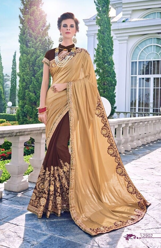 Blue Embroidered Saree