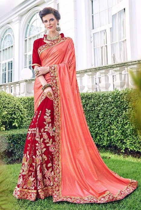 Blue Embroidered Saree