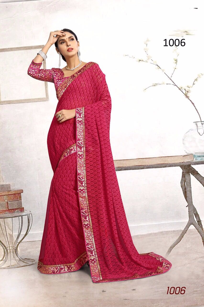 Yellow Printed Ladies Saree