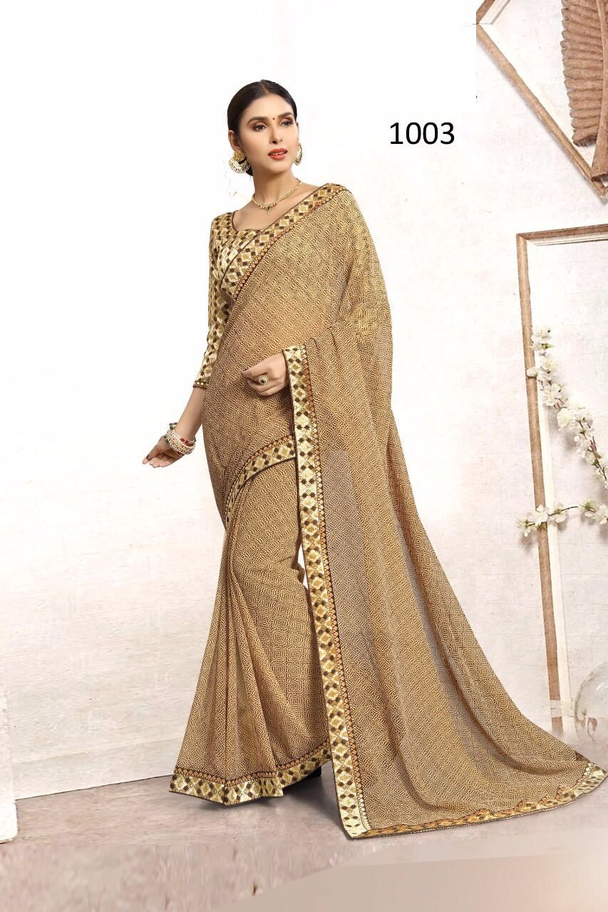 Yellow Printed Ladies Saree