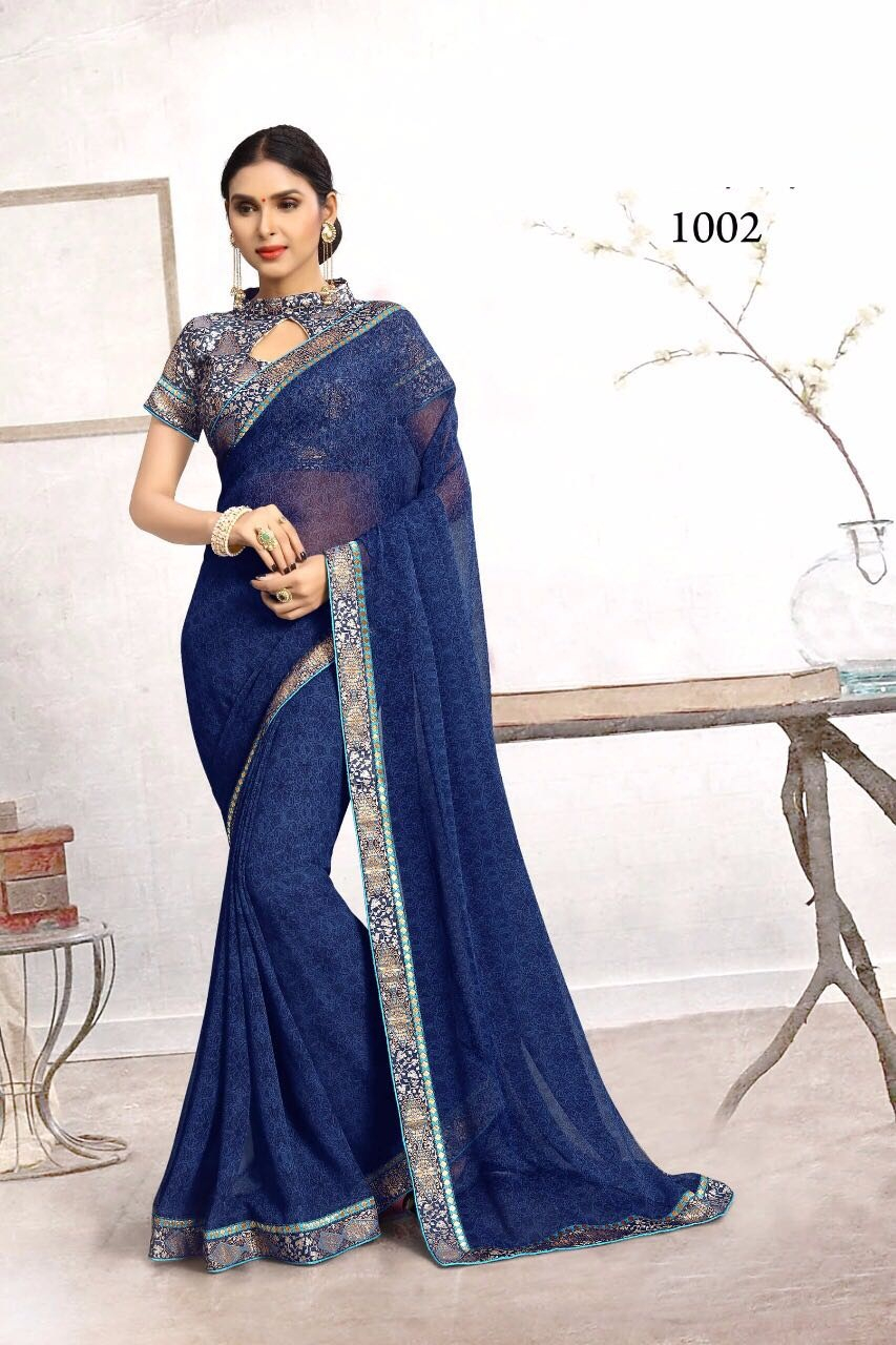 Yellow Printed Ladies Saree