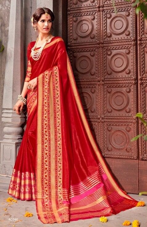 Cotton Silk Saree - Premium Quality Silk Fabric, Banarsi Style With Beautiful Printed Pattern And Thread Work | Ideal For All Seasons