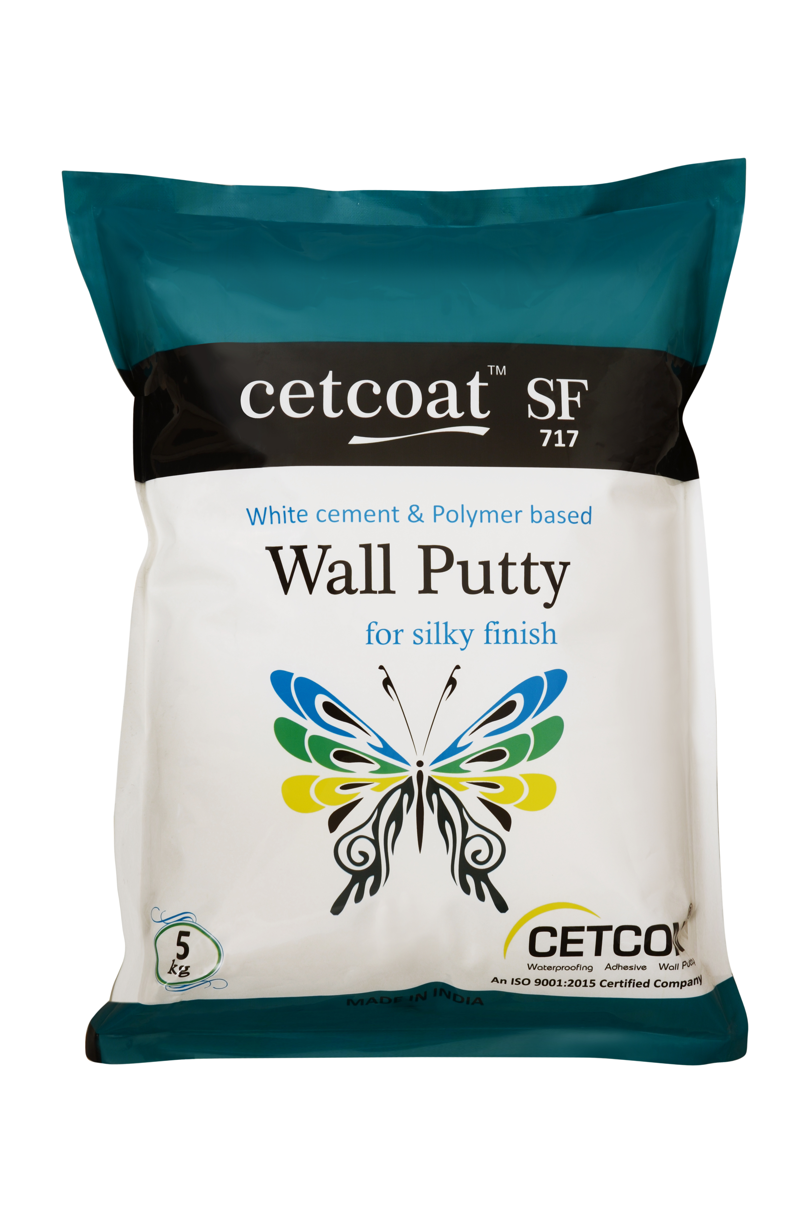 Wall Putty - Polymer Modified White Cement, 500-600 Sq Ft Coverage, Teal Color | Durable, Water Resistant, Smooth Finish, Easy Application