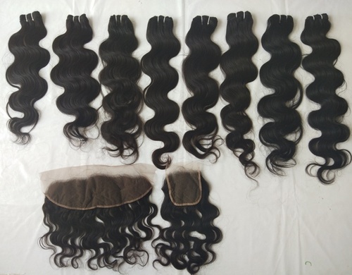 नेचुरल वर्जिन बॉडी वेव ह्यूमन हेयर एक्सटेंशन्स