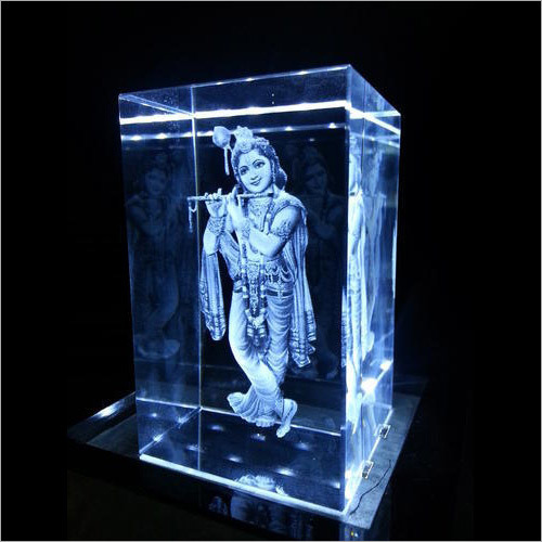 3d Crystal Laser Engraved Krishna