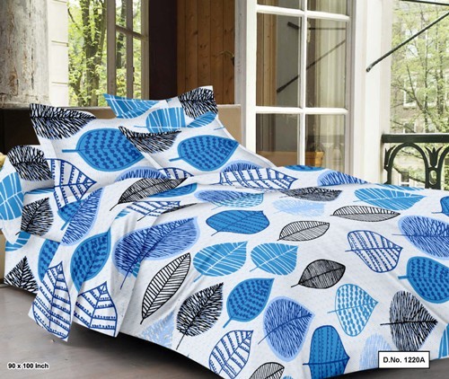 Soft-on Double Cotton Bedsheet Set - 245x225 Cm With 2 Pillow Covers 45x69 Cm | 100% Pure Cotton, 180 Thread Count, Washable, Printed Design