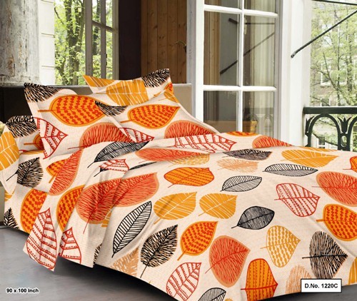 Soft-on Double Cotton Bedsheet Set - 245x225 Cm With 2 Pillow Covers 45x69 Cm | 100% Pure Cotton, 180 Thread Count, Washable, Printed Design